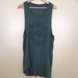 Peaceful Warrior Green Muscle Tank Size L